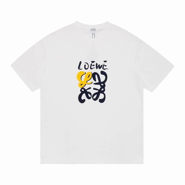 New Arrival High Version Loewe 2025Ss New Flocked Color Matching Printed Short S