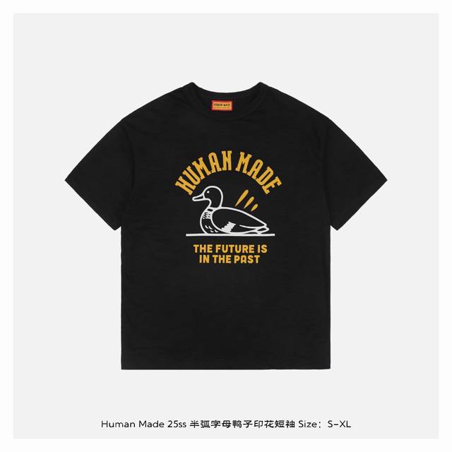human Made 25Ss Half-Arc Letter Duck Print Short Sleeves Customized According