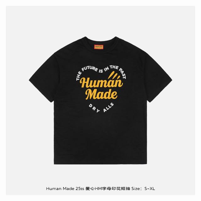 human Made 25Ss Love Hm Letter Printed Short Sleeves Customized According To