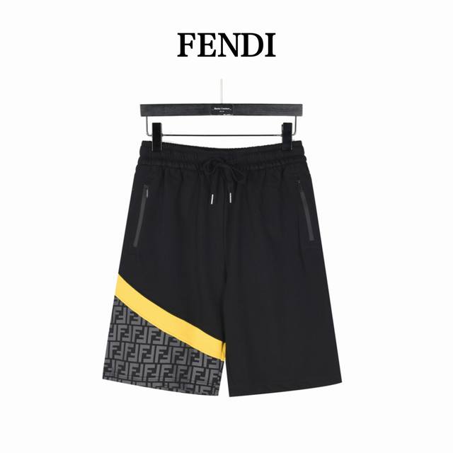 fendi Fendi Double F Printed Patchwork Shorts Fashionable Design With Persona