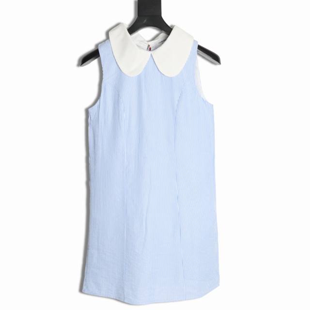 thom Browne Tb Bow Striped Dress Shirt Dress College Style Neckline Adopts Do