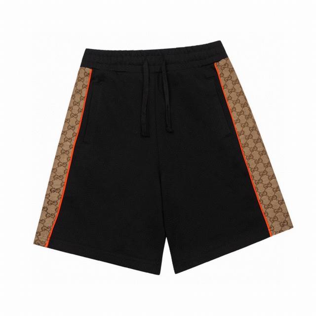 Gucci Summer New Side Webbing Stitching Casual Shorts Custom Made Pure Cotton Fa