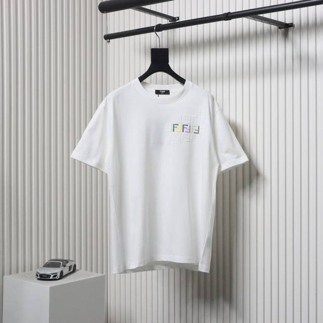 fendi Fendi Ff Colorful Foam Printed Short-Sleeves, Unisex Style. Made Of 32-