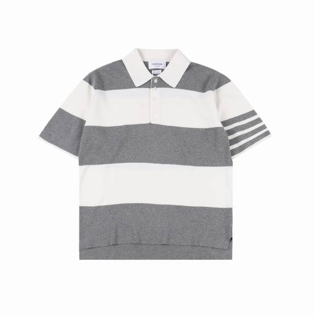 thom Browne Tb 25Ss Striped Knitted Polo Short-Sleeved T-Shirt This Product I