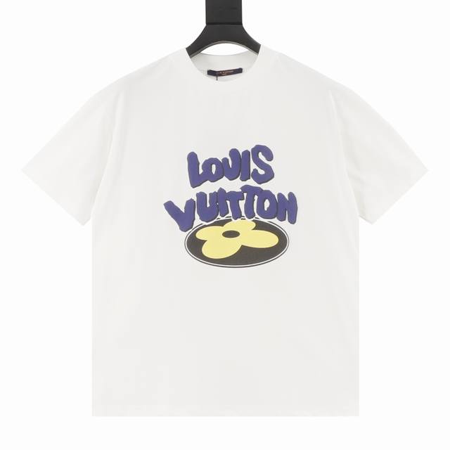 louis Vuitton Louis Vuitton Flower Letter Short-Sleeved T-Shirt Three Complet