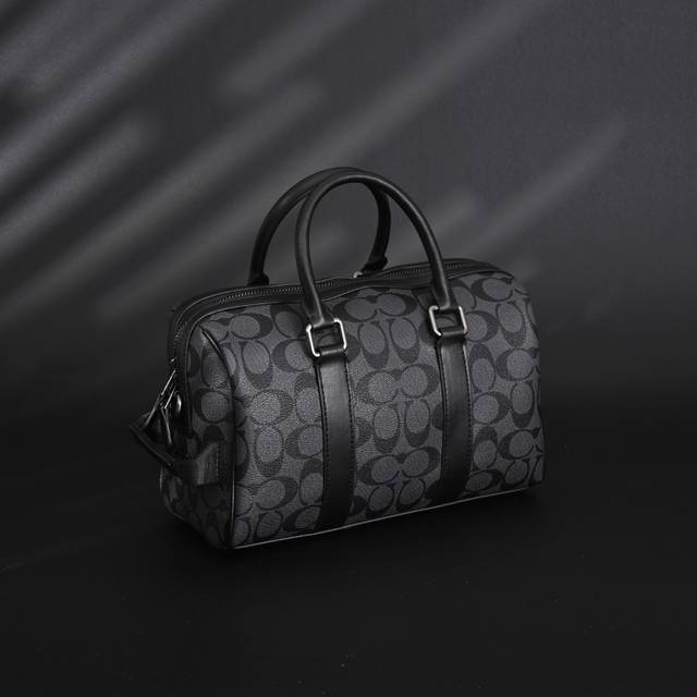 coach Venturer Duffle Boston 27 Classic Monogram Coated Canvas And Smooth Cal