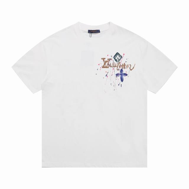 New Arrival Louis Vuitton 25Ss New Printed Cotton Short-Sleeved T-Shirt This Cot