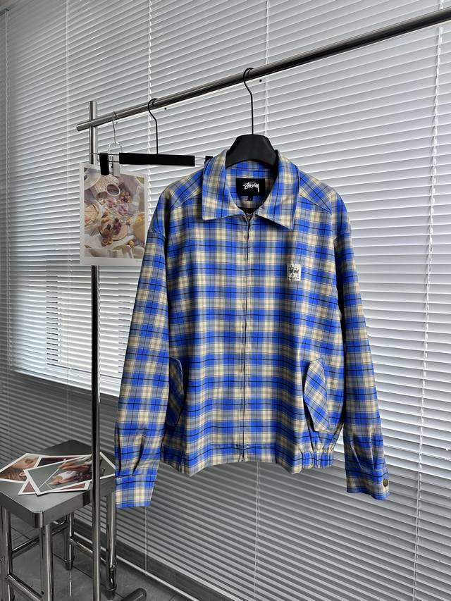 New Arrival Stussy Blue Checkered Jacket Stussy 24 Spring New Product Recommenda