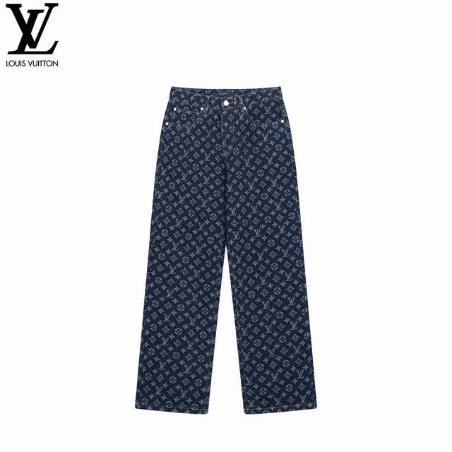 louisvuitton Louis Vuitton 24Ss Monogram Full Print Jeans Top-Grade Louis Vui