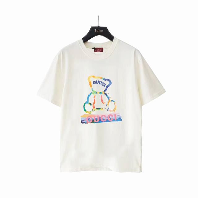Actual Shot Details + Size Chart Gucci Gucci Colorful Bear Letter Logo Printed S