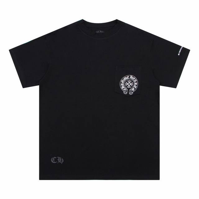 High Version Chrome Hearts Short Sleeves With Sanskrit Cross Print. Small Pocket