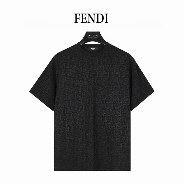 Fendi Fendi 25Ss Ice Silk Dark Pattern Full Double F Jacquard Short-Sleeved