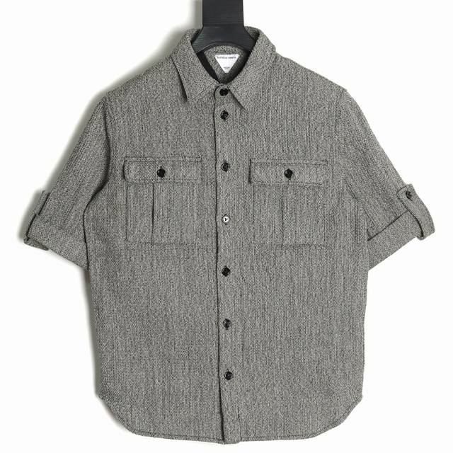 bottega Veneta Bv 25Ss Show-Style Workwear Short-Sleeved Shirt Pure Cotton Bl