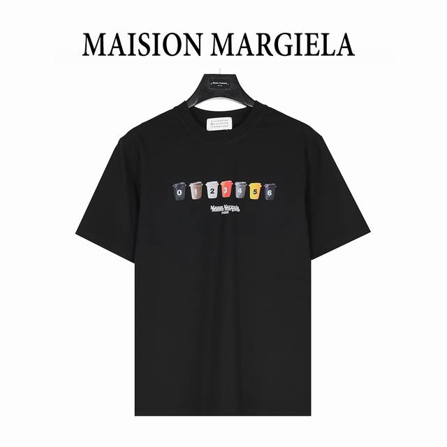 maisonmargiela Margiela Digital Coffee Cup Print Round Neck Short-Sleeved T-S