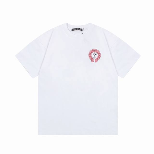 High Version Chrome Hearts Short Sleeves With Heart Horseshoe Cross Print. Three
