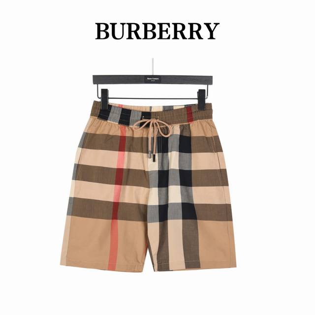 burberry Classic Striped Plaid Shorts Fabric: Original Tencel Cotton Woven Cu