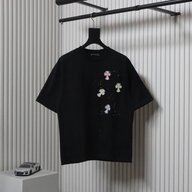 chromehearts Chromehearts 25Ss Graffiti Cross Patch Embroidery Washed Short-S