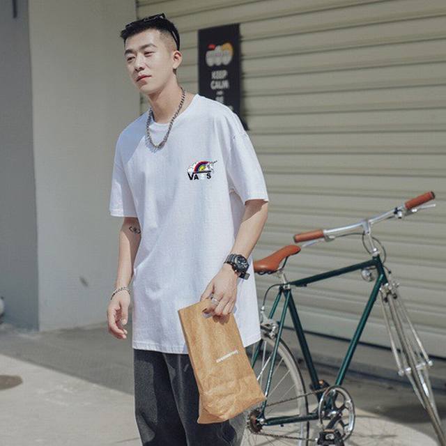 New Summer Arrival Vans Polar Bear Rainbow Unicorn Graffiti Cartoon Short-Sleeve