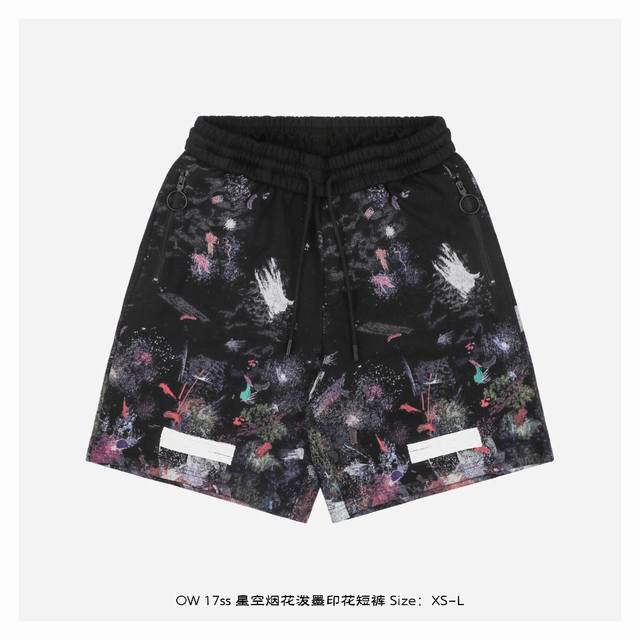 off White Co Virgil 17Ss Starry Sky Fireworks Ink-Splashed Print Shorts The F