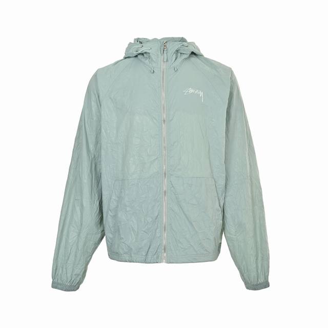stussy Stussy Pleated Jacket, Sunscreen Zipper Hooded Jacket, Sunscreen Cloth