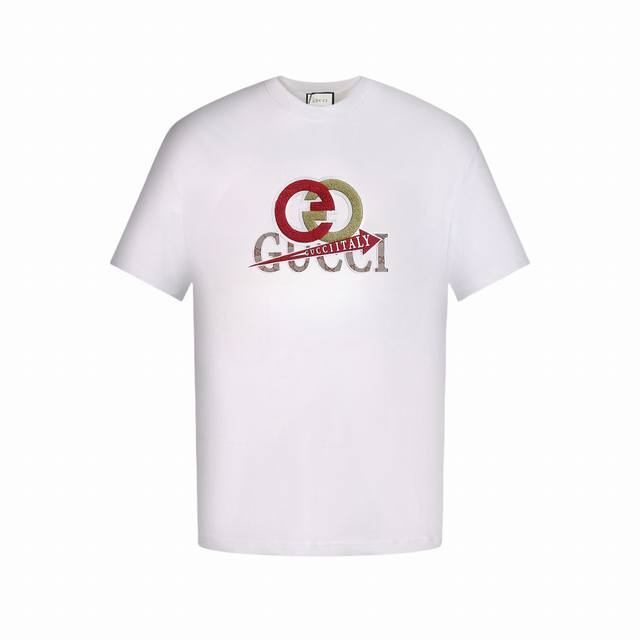 Gucci Double G Lambswool Hot Label Short-Sleeved T-Shirt Made Of Customized Fabr