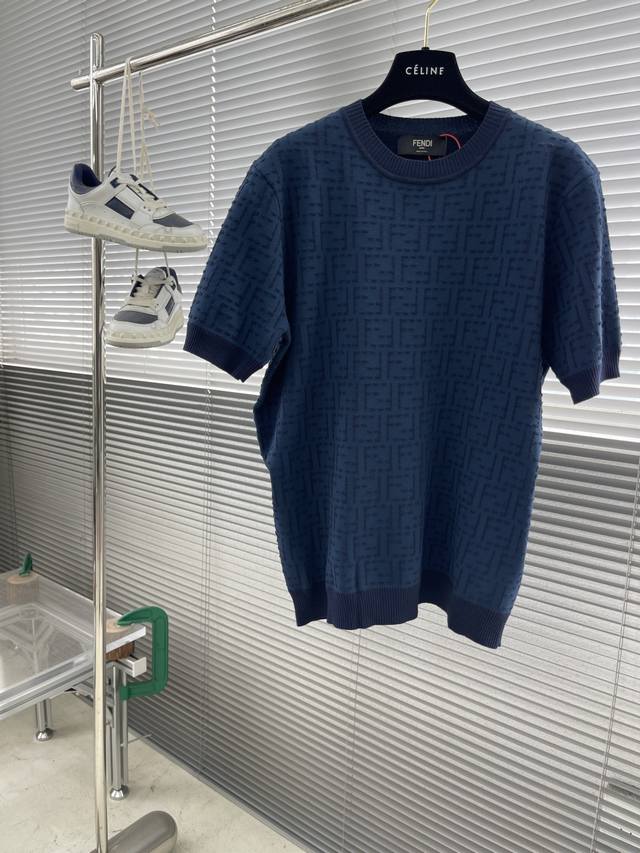 fend Selleria Full Print Ff Knitted Short Sleeves Custom-Woven And Dyed, Luxu