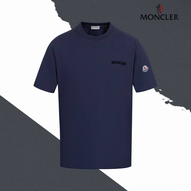 Style No. Sl72 Moncler Moncler Chest Small Letter Flocked Round Neck Short Sleev
