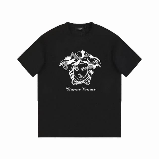 versace Versace Medusa Portrait Print Versatile Trendy Short-Sleeved T-Shirt