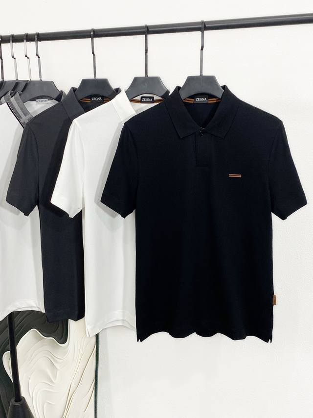 New Product 25 Spring And Summer New Zegna Knitted Business Polo Men's One-Butto
