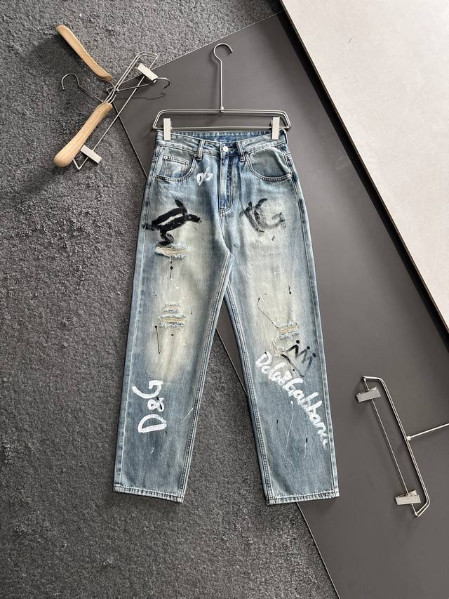 dg 2025 Spring And Summer New Wide-Leg Denim Washed Original High-End Single