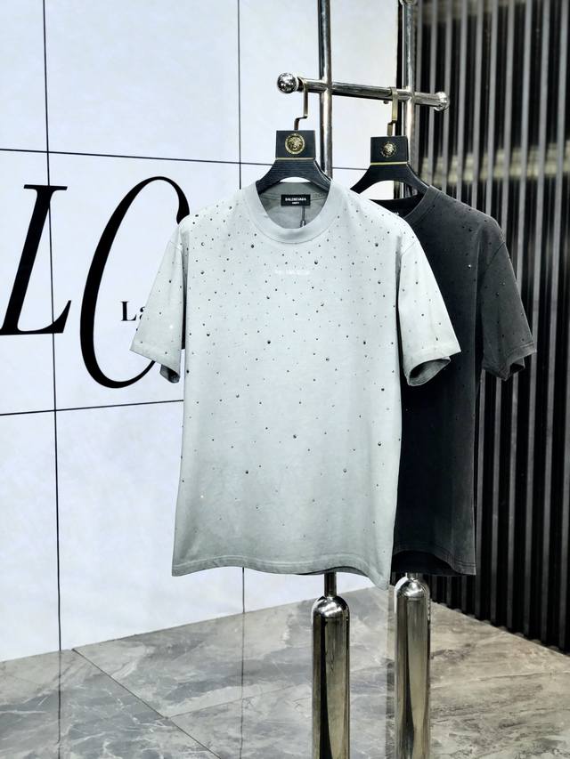 Balenciaga 2025 Spring And Summer New Letter Logo Round Neck Short-Sleeved T-Shi