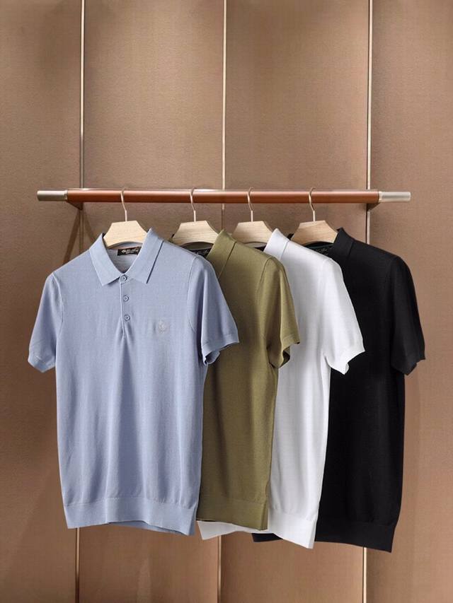 loro Piana Lp Ss25 Spring And Summer Men's Short Sleeve Lapel T-Shirt Polo Sh
