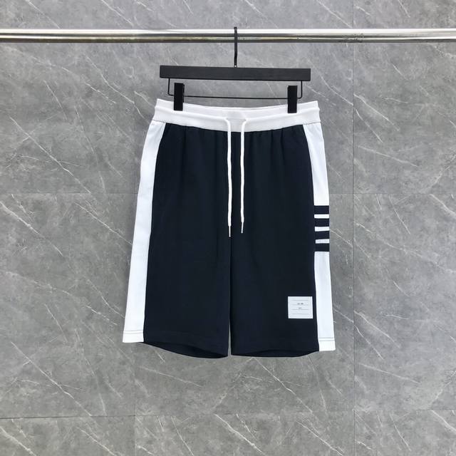 Four-Bar White-Edged Cotton Shorts Size 1-5 Color Gray Navy