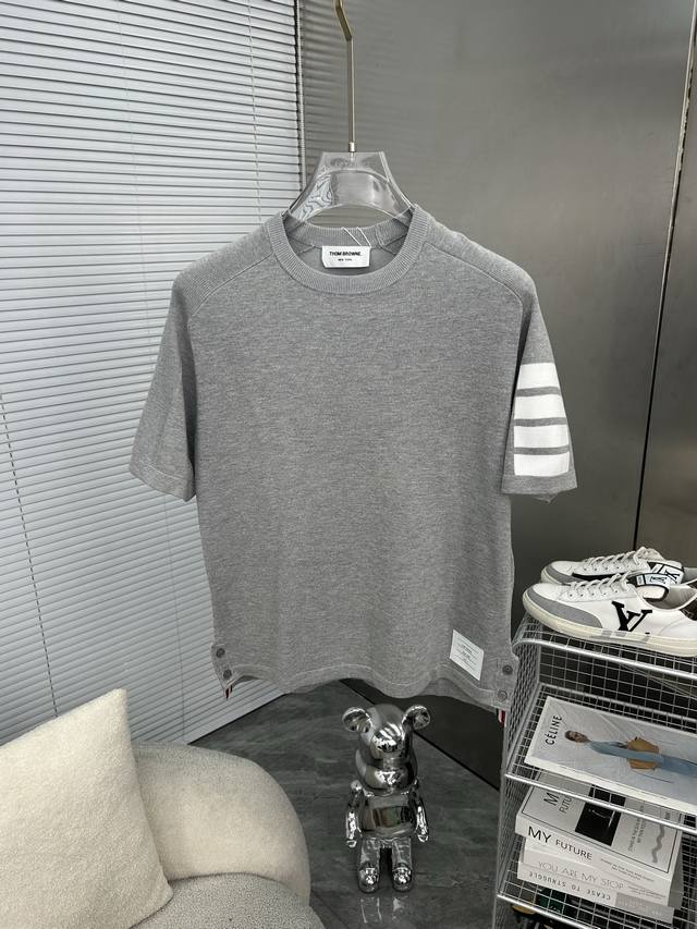 tb Thom Browne Thom Browne Four-Bar Knitted Polo Shirt Upgraded Inspiration F