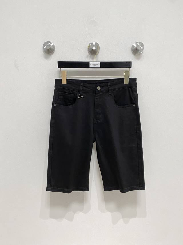 Ferragamo 2025 European And American Brand New Denim Shorts Classic And Elegant