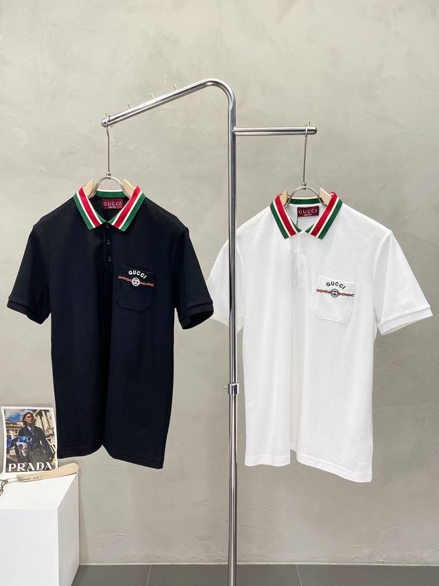 gucci Exclusive New Original Men's Casual Polo Short-Sleeved High-End Customi