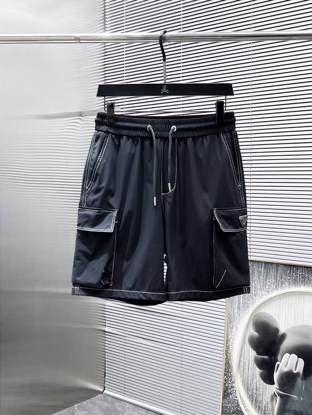 Prada 2025Ss New Summer Casual Shorts High-End Version Counter Customized Fabric