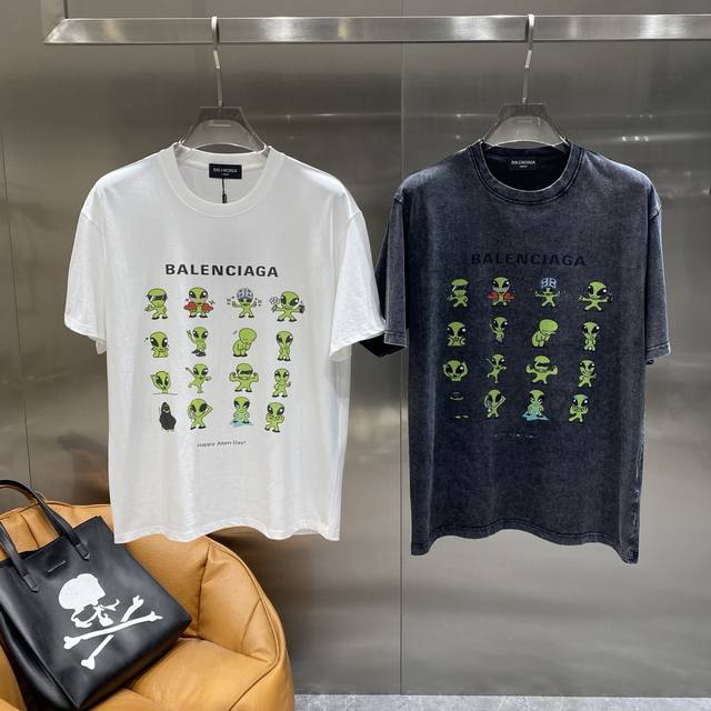 Parisian Home Balenciaga T-Shirt Summer Fun Trendy Single Product Old Gray And B