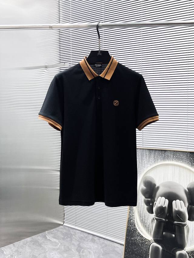 Zegna 2025Ss New Summer Lapel Short-Sleeved T-Shirt Polo Shirt High-End Version