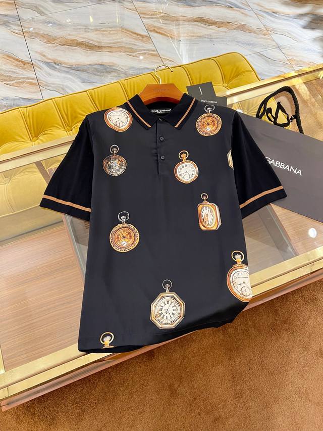 2025Ssdg New Top-Grade Knitted Polo Perfect Watch Pattern Design Silk Stitchi