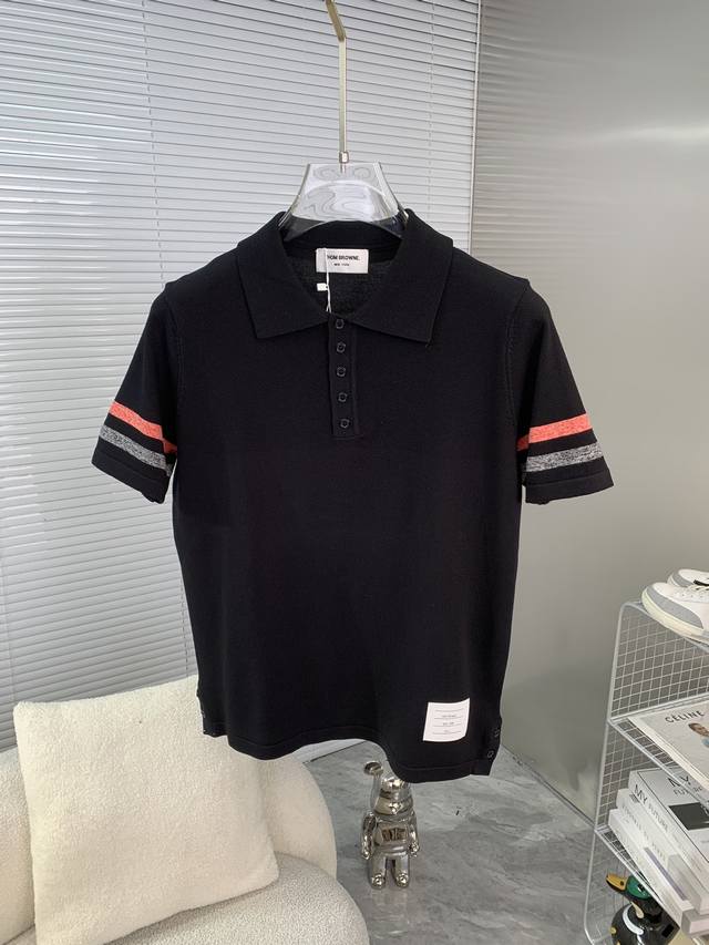 tb Thom Browne Thom Browne Colorblock Knitted Polo Shirt Upgraded Inspiration