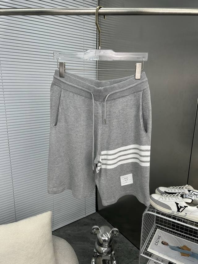 tb Thom Browne 2025Ss New Knitted Shorts Custom Fabric Uses Wafer Cloth Weavi