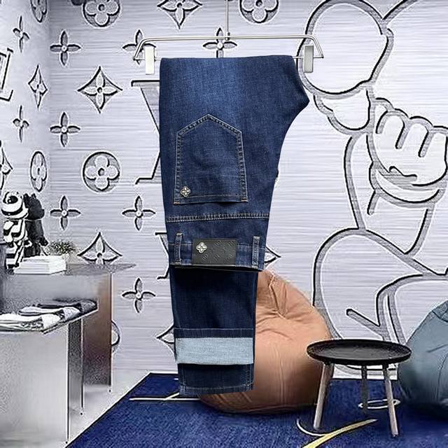 Spring And Summer Lv New Fashion Original Jeans Made Of Imported High-Grade Wash