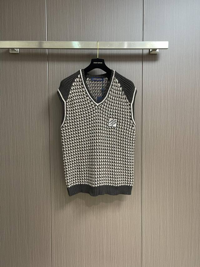 lv 2025Ss Jacquard Cotton Knitted Vest Fabric Is Made Of Customized Yunyi Lig
