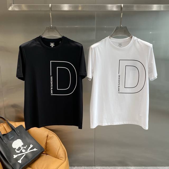 Descente Descente T-Shirt With A Very Textured Body. The Big White Letter D Is P