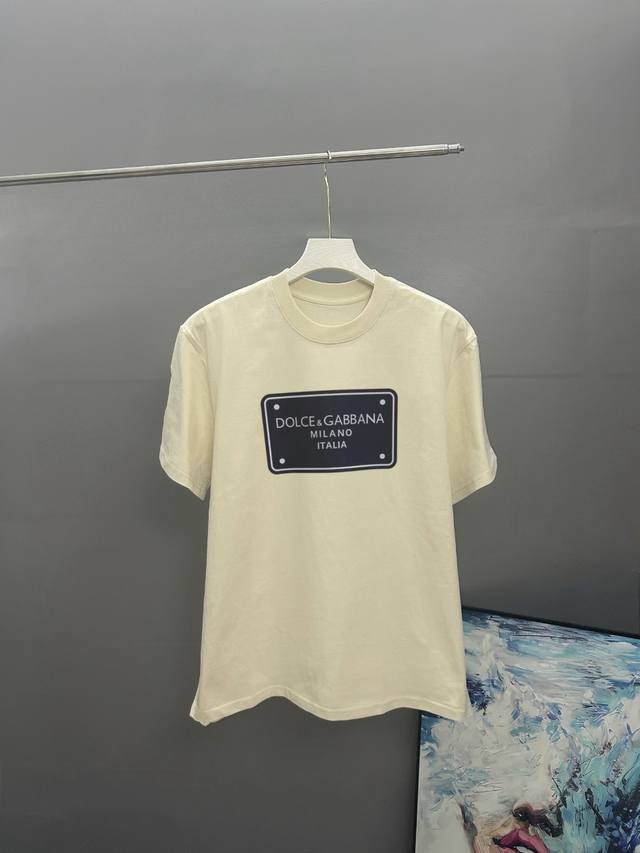 dolce&Gabbana 2025 Spring And Summer Classic Print Round Neck Short Sleeve T-