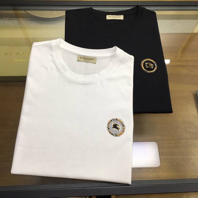 burebr..Y 2025 New Casual Round Neck Short-Sleeved T-Shirt Foreign Trade Comp