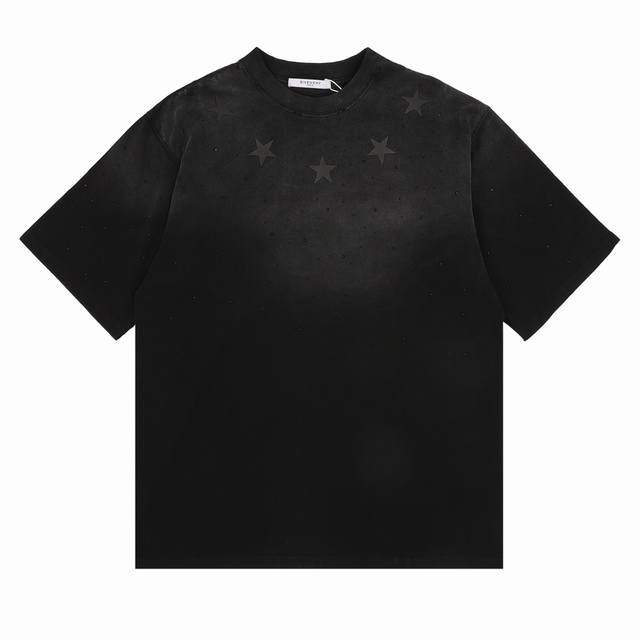 givenchy Givenchy Washed Five-Pointed Star Hot Diamond Short-Sleeved T-Shirt