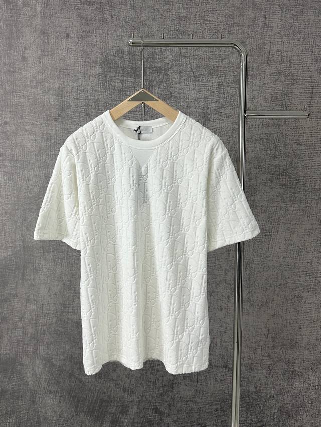 dior Classic Cd Towel Jacquard Round Neck Short Sleeve T-Shirt Unisex This Co