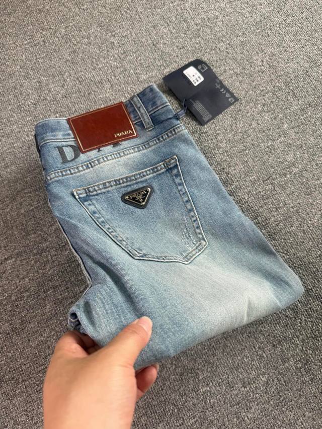 2025Ss Spring And Summer New Slim-Fit Jeans With Perfect Washing Process, Cus